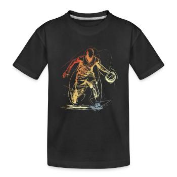 Basketballspieler Skizze - Kinder Premium Bio T-Shirt - Schwarz - Vorne