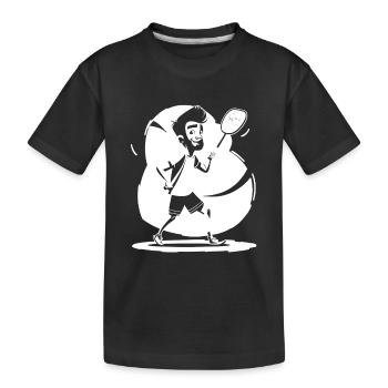 Badminton Player Sketch - Kids' Premium Organic T-Shirt - black - Front