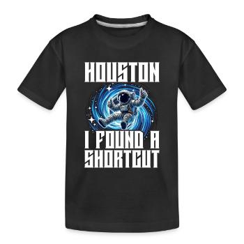 Funny Astronaut Space Portal Wormhole Saying - Kids' Premium Organic T-Shirt - black - Front