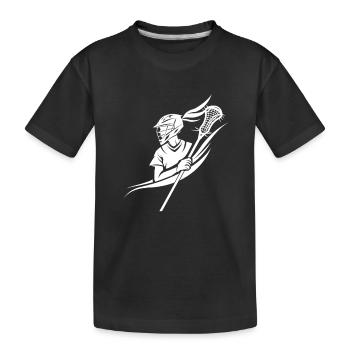 Lacrosse Spielerin - Kinder Premium Bio T-Shirt - Schwarz - Vorne