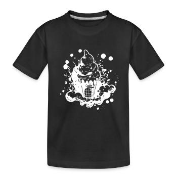 Eiswaffel Skizze - Kinder Premium Bio T-Shirt - Schwarz - Vorne
