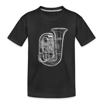 Tuba Sketch - Kids' Premium Organic T-Shirt - black - Front