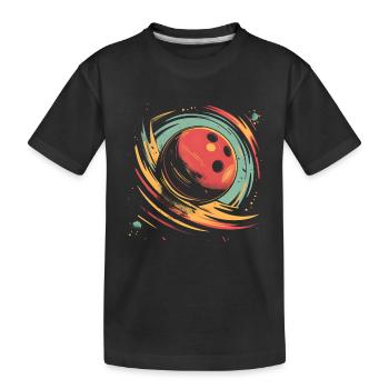 Boule de bowling rétro - T-shirt bio Premium Enfant - noir - Devant