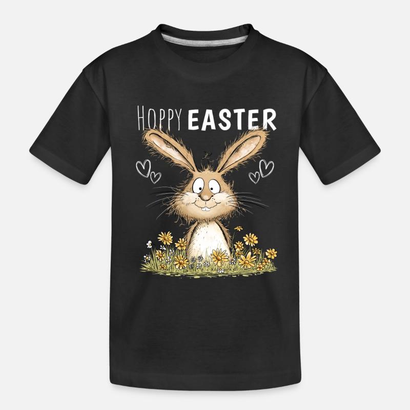 Hoppy Easter Easter Bunny Easter Motif Easter Bunny - Kids' Premium Organic T-Shirt - black