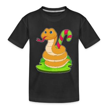Canne de bonbon serpent - T-shirt bio Premium Enfant - noir - Devant
