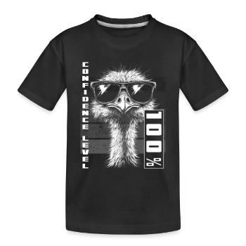 Confiant Autruche Oiseau Lunettes de Soleil Cadeau - T-shirt bio Premium Enfant - noir - Devant