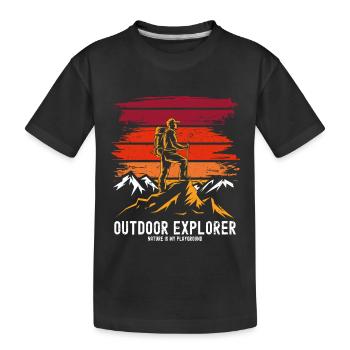 Outdoor Explorer Randonnée & Alpinisme Nature - T-shirt bio Premium Enfant - noir - Devant
