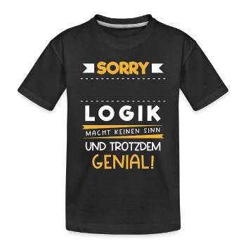 Personalisierbar Beruf Logik Name Geschenk Witzig - Kinder Premium Bio T-Shirt - Schwarz - Vorne