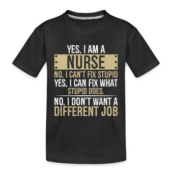 je suis infirmière non je ne peux pas réparer stupide je peux réparer - T-shirt bio Premium Enfant - noir - Devant