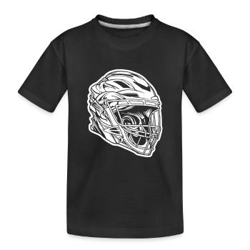 Lacrosse Helmet Sketch - Kids' Premium Organic T-Shirt - black - Front