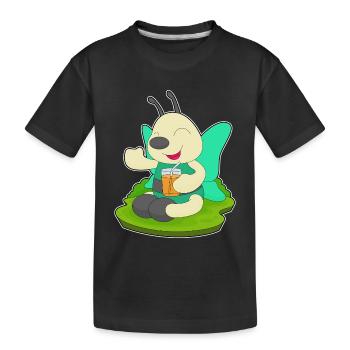 Schmetterling Saft - Kinder Premium Bio T-Shirt - Schwarz - Vorne