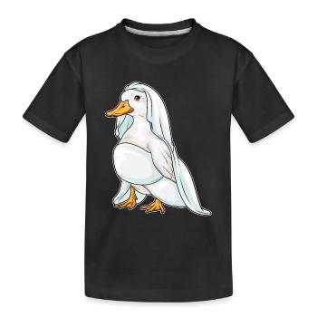 Canard Voile de mariée Mariage - T-shirt bio Premium Enfant - noir - Devant