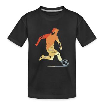 Fußballjunge Vintage Look - Kinder Premium Bio T-Shirt - Schwarz - Vorne