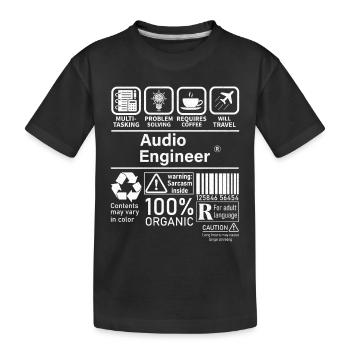Audio Engineer multi tasking problem solving - Kids' Premium Organic T-Shirt - black - Front