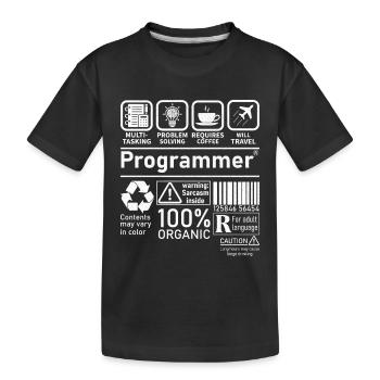 Programmer multi tasking problem solving requires - Kids' Premium Organic T-Shirt - black - Front