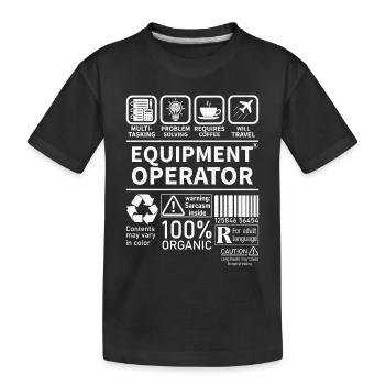 Equipment operator multi tasking problem solving - Kids' Premium Organic T-Shirt - black - Front