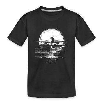 Passagierflugzeug - Kinder Premium Bio T-Shirt - Schwarz - Vorne