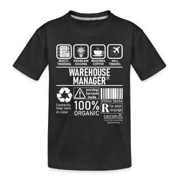 Résolution de problèmes multitâches Warehouse Manager - T-shirt bio Premium Enfant - noir - Devant