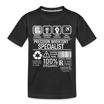 Precision Inventory Specialist multi tasking - Kids' Premium Organic T-Shirt - black - Front