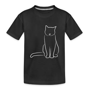Katze Skizze - Kinder Premium Bio T-Shirt - Schwarz - Vorne