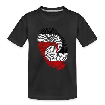 Maori flag fingerprints - Kids' Premium Organic T-Shirt - black - Front