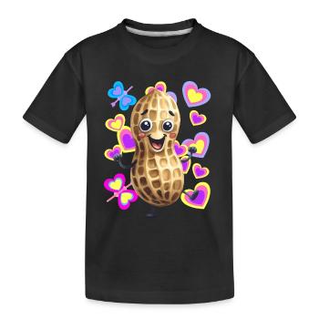 Cacahuète Cacahuètes Rétro des années 80 des années 90 Coeur vintage - T-shirt bio Premium Enfant - noir - Devant