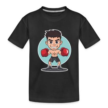 Boxer Comic Look - Kinder Premium Bio T-Shirt - Schwarz - Vorne