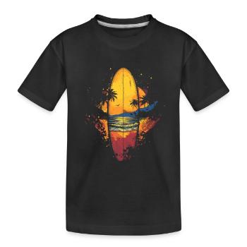 Surfboard - Kids' Premium Organic T-Shirt - black - Front
