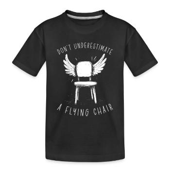Chaise volante fantaisiste Motif de cadeau drôle - T-shirt bio Premium Enfant - noir - Devant