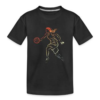 Weiblicher Basketballer - Kinder Premium Bio T-Shirt - Schwarz - Vorne