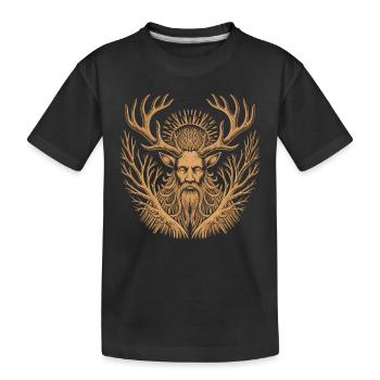 de la forêt de Leshy | L’art du mythe slave - T-shirt bio Premium Enfant - noir - Devant