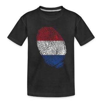 Empreintes digitales du drapeau néerlandais - T-shirt bio Premium Enfant - noir - Devant