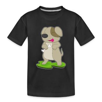 Hund Knochen - Kinder Premium Bio T-Shirt - Schwarz - Vorne