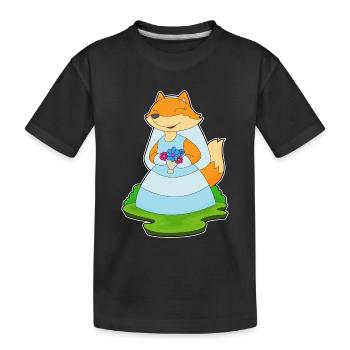 Renard Voile de mariée Mariage - T-shirt bio Premium Enfant - noir - Devant