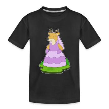 Cerf Voile de mariée Mariage - T-shirt bio Premium Enfant - noir - Devant