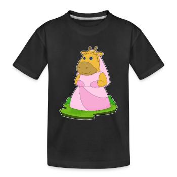 Mariage Voile de mariée Girafe - T-shirt bio Premium Enfant - noir - Devant