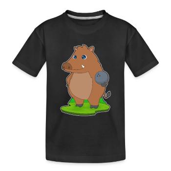 Eber Bowling Bowlingkugel - Kinder Premium Bio T-Shirt - Schwarz - Vorne