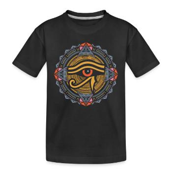 Auge von Ra Mandala | Psychedelische ägyptische Kunst - Kinder Premium Bio T-Shirt - Schwarz - Vorne