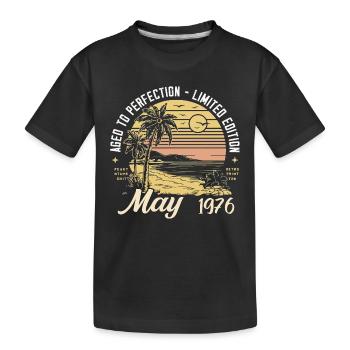 Legendary since May 1976, May 1976 - Kids' Premium Organic T-Shirt - black - Front