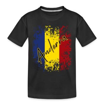 Flagge von Andorra, andorranischer Stolz - Kinder Premium Bio T-Shirt - Schwarz - Vorne
