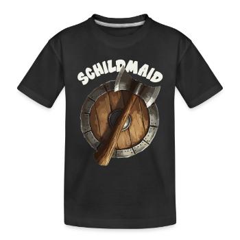 Schildmaid Wikinger Odin, Thor Asgard Schild - Kinder Premium Bio T-Shirt - Schwarz - Vorne