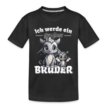 Nachwuchs Verkünden | Ich Werde Großer Bruder 2027 - Kinder Premium Bio T-Shirt - Schwarz - Vorne