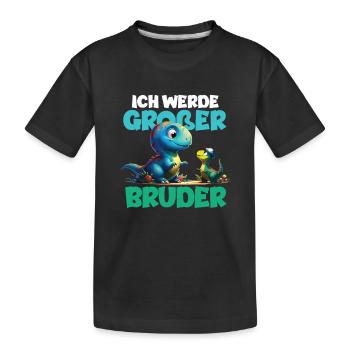 Nachwuchs Verkünden | Ich Werde Großer Bruder 2027 - Kinder Premium Bio T-Shirt - Schwarz - Vorne