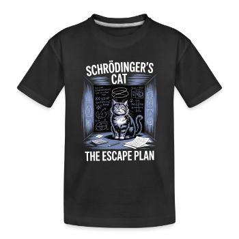 Le chat de Schrödinger – Plan d’évasion - T-shirt bio Premium Enfant - noir - Devant