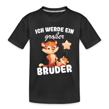 Nachwuchs Verkünden | Ich Werde Großer Bruder 2027 - Kinder Premium Bio T-Shirt - Schwarz - Vorne