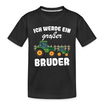 Nachwuchs Verkünden | Ich Werde Großer Bruder 2027 - Kinder Premium Bio T-Shirt - Schwarz - Vorne