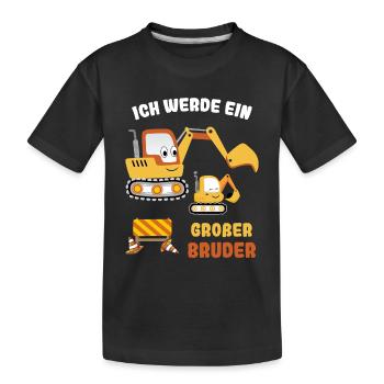 Nachwuchs Verkünden | Ich Werde Großer Bruder 2027 - Kinder Premium Bio T-Shirt - Schwarz - Vorne