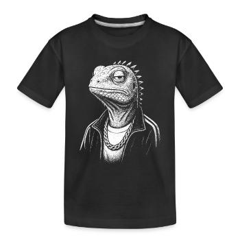 Street-Style Lizard - Kids' Premium Organic T-Shirt - black - Front