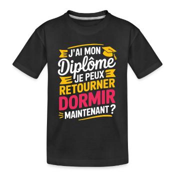 Ich habe mein Diplom, ich kann wieder schlafen gehen - Kinder Premium Bio T-Shirt - Schwarz - Vorne