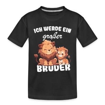 Nachwuchs Verkünden | Ich Werde Großer Bruder 2027 - Kinder Premium Bio T-Shirt - Schwarz - Vorne